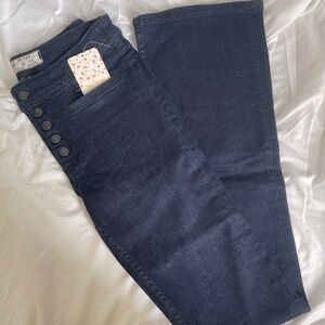 NWT Free People Kaye High Rise Button Front jeans